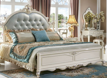 Luxury Bed Modern 2x Bedside table 3 pcs. Bedroom Set Baroque Solid wood