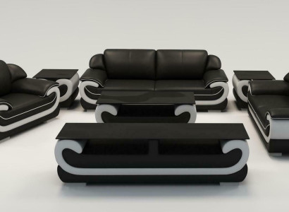 Sofa set Classic Upholstery Seat Leather Suite Complete Set 3+2+1 Seater