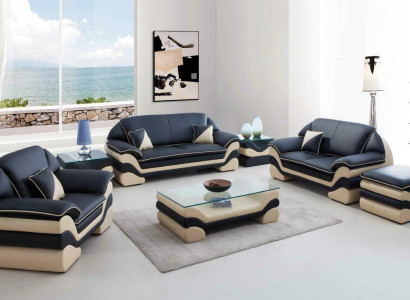 Classic Couch Upholstery Sofa set 3+2+1 Complete Set Leather Sofas