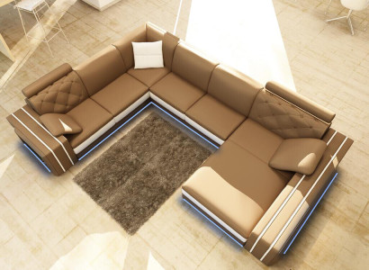 XXL Big Living room Sofa Corner sofa Corner Couch Seat Suite Leather Sofas