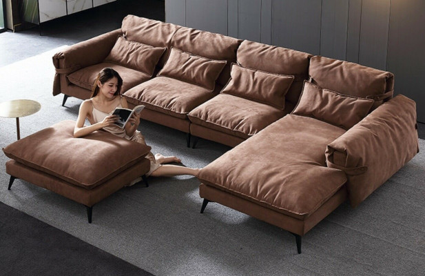 Living landscape L-shape Modern Brown Design Sofas Corner sofa upholstery