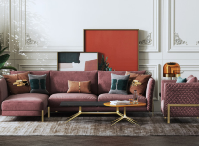 Living landscape Corner sofa L-shape Armchair Set Suite Modern Sofa Textile