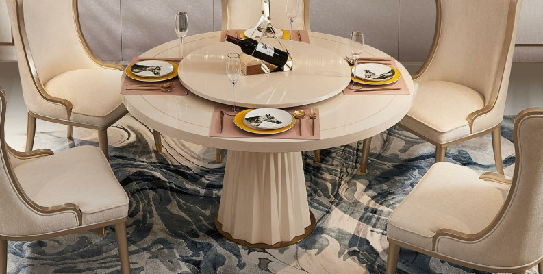 Dining room set Suhl Group 6 pieces. Suite Armchairs Round Tables Solid wood
