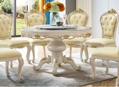 Luxury Dining table Round Table Dining room Round Living room Wood Design Tables 130cm