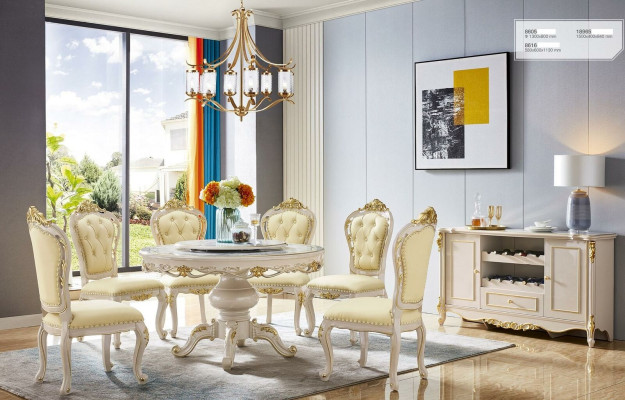 Luxury Dining table Round Table Dining room Round Living room Wood Design Tables 130cm