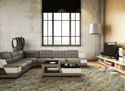 Designer Corner sofa Sofa Living landscape Upholstery Corner sofa Couch set