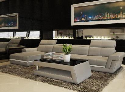 Leather Sofa Couch Living landscape L-shape Design Modern Sofa 5136B Sofas