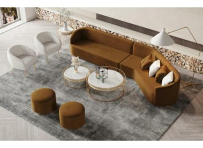 Corner sofa L-shape Living landscape Relax Seat Design Couch Lounge Sofas Velvet Sofa