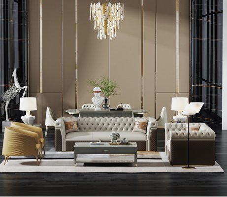 Sofa Three Seater Couch Style Modern Upholstery Chesterfield Leather Couches