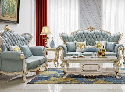 Sofa set 3 2 Seater Sofa Seat Couch Upholstery Suite Classic Solid wood