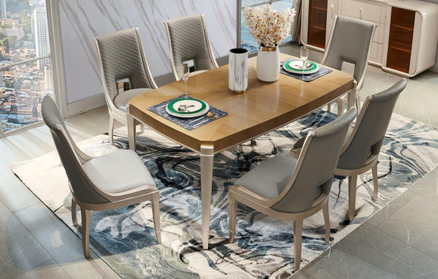 Dining table 6 x Chairs Dining room Set Dining set Modern Chairs Table 7 pieces. Solid wood