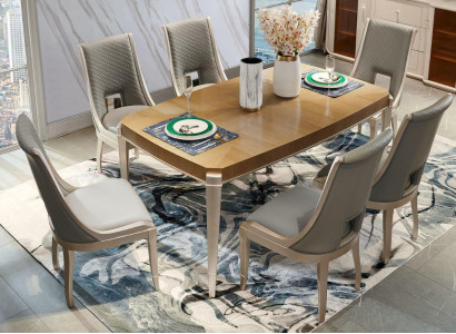 Dining table 6 x Chairs Dining room Set Dining set Modern Chairs Table 7 pieces. Solid wood