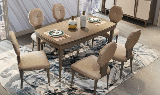 Complete Set Dining table 6 Chairs Dining room Set Ess Group Wood Table Solid wood