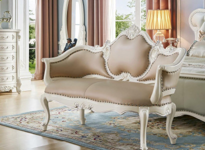 Upholstered bench solid wood bench bench seat seating furniture designer leather bench baroque
