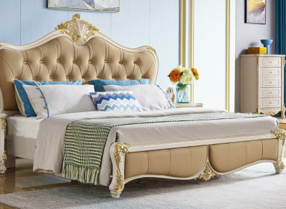 Design 3 pieces Bed 2x Bedside table Beds Bedroom Classic r Set Solid wood