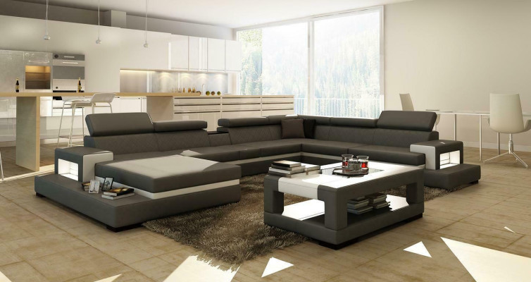 XXL Leather Sofa Corner sofa Design Big Sofa Couch Upholstery Corner Seat Decor Suite