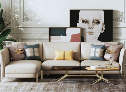Designer Suite Sofa Couch Corner sofa with Stool Upholstery Living landscape