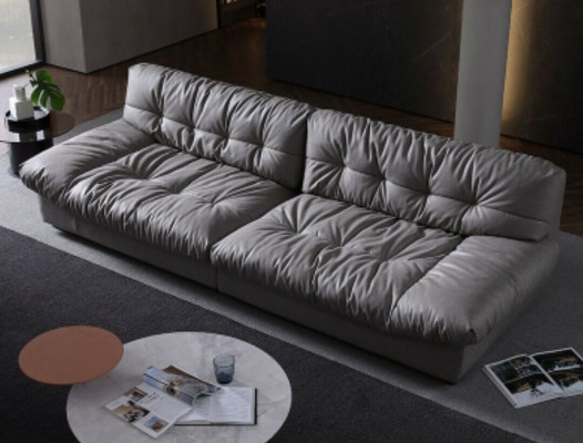 Big xxl Living room Leather Modern Design Sofa Couch 4 Seater Textile