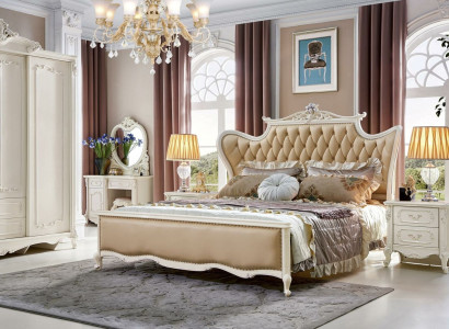 Bedside table dressing table 6 piece bedroom modern design luxury bed set