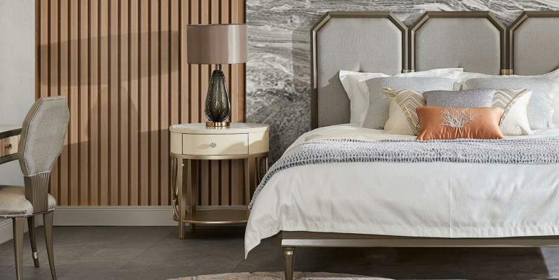 Bed 2x Bedside table 3-piece Bedroom Set Modern Bedroom Solid wood