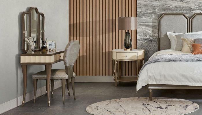 Bed 2x Bedside table 3-piece Bedroom Set Modern Bedroom Solid wood