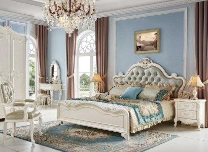 Bedside table Wardrobe Bedroom Set 7 Piece Luxury Bedroom Design Solid wood