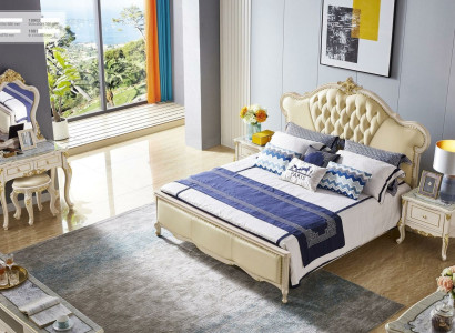 Chesterfield Big Luxury Double bed Bed Upholstered bed Design 180x200 Solid wood