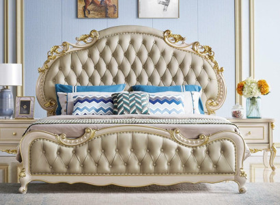 Chesterfield Bed Classic Beds Design Double Upholstery Bedroom Solid wood