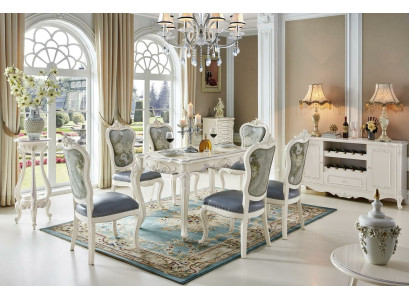 Classic Baroque 4x Armchair Group Chesterfield Chair Sets Solid wood