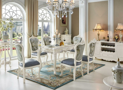 Classic Baroque 4x Armchair Group Chesterfield Chair Sets Solid wood