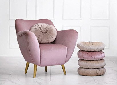 Armchair Wing Chair 1 Seater Seat Fabric Luxury Living room Modern Pink