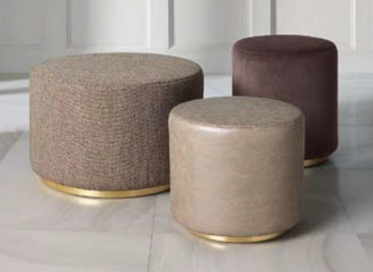 Group Stool Footstool Polyester Living room Seat Fabric Beige Luxury Seater 3pcs