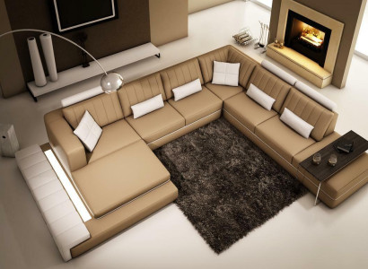 XXL Living landscape Design Corners Upholstery Sofa Couch Leather Sofas Suite