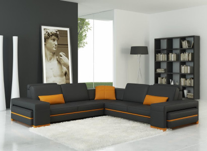 Leather sofa couch living landscape L-shape design decor modern sofa corner sofas