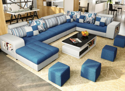 Corner sofa U-shape Luxury Textile Upholstery Modern Relax Seat Furniture Living landscape Furniture