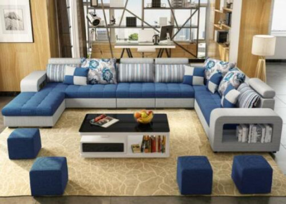 Corner sofa U-shape Luxury Textile Upholstery Modern Relax Seat Furniture Living landscape Furniture