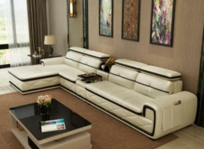 Luxury Leather Sofa Corner sofa L-shape Upholstery Modern Relax Seat Furniture Living landscape