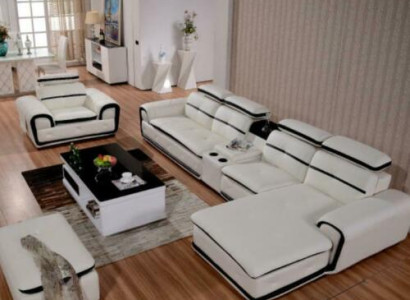 Luxury Corner suite Corner sofa L-shape Upholstery Relax Modern Seat Furniture Living landscape