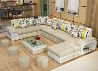 Couch Furniture Living landscape Luxury Sofas Corner sofa U-shape Upholstery Modern Relax Sofas