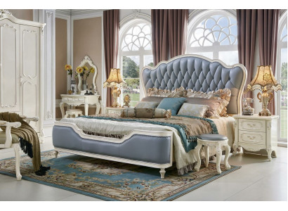 Bedroom Set Bed 2x Bedside table Console Beds Double 6pcs. Solid wood