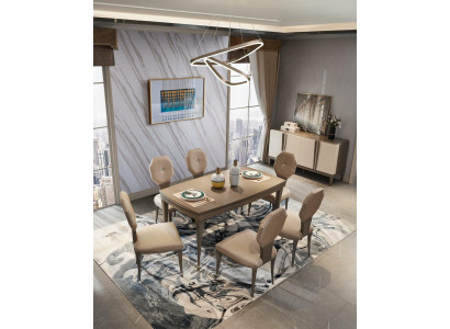 Suite Complete Set Dining table 4 Chairs Dining room Group Solid wood Table 5pcs