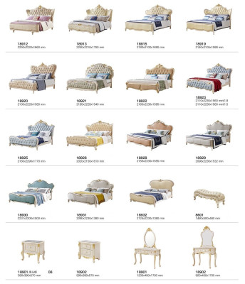 Bed Bedside table Wardrobe 4 pcs. Bedroom Set Modern Beds Solid wood