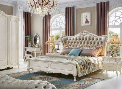6pcs. Bedroom Complete Set Bed Bedside table Dressing table Solid wood