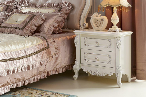 Bed Bedside table Dressing table Bedroom Stool Set 6 pcs. Solid wood