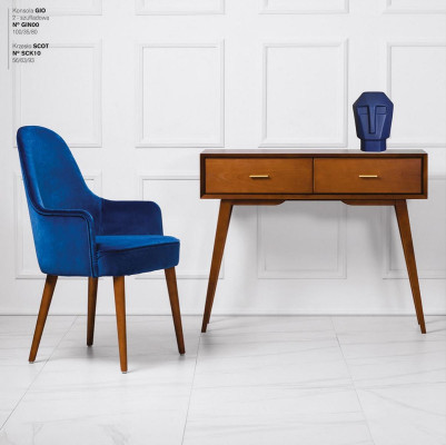 Dining room chair Chair Armchair Seater 1 Seat Club Chair Fabric Blue Dining room Wood