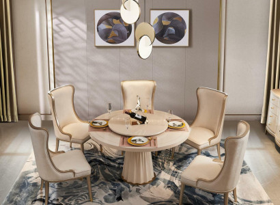 Set Chairs Dining room Suite Design Seat Furniture Group 6pcs. Solid wood
