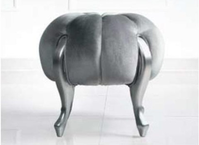 Luxury Stool Footstool Polyester Living room Seat Fabric Gray Luxury Stool Velvet