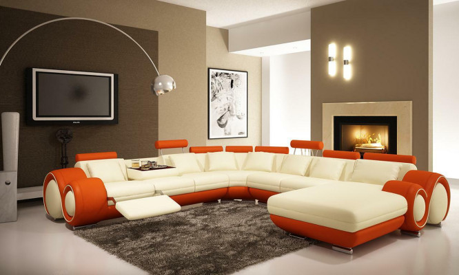 Multifunction s Leather Couch Couch Sofa Upholstery Corner sofa Modern XXL Big