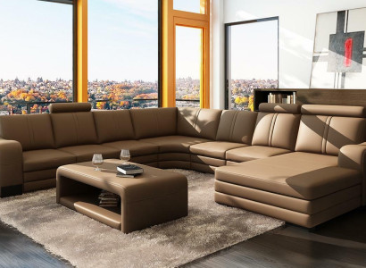XXL Multifunction s Leather Couch Couch Big Sofa Upholstery Decor Corner sofa Modern