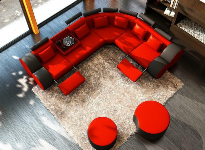 XXL Multifunction s Leather Couch Couch Big Sofa Upholstery Corner sofa Decor Modern